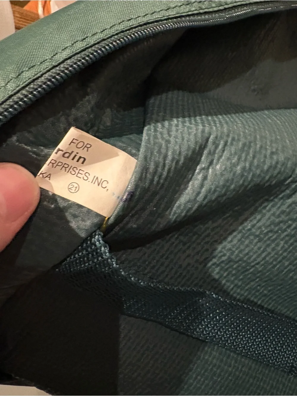Pierre Cardin Green Tweed Duffel with Brown Leather Trim